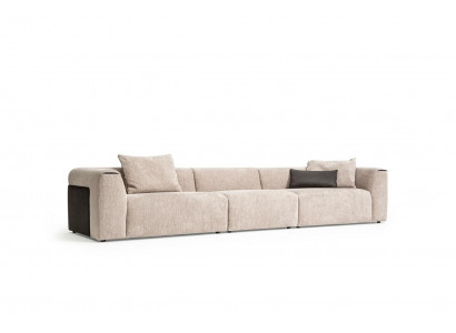 Beiges Sofa Wohnzimmer Polstermöbel Fünsitzer Designer Luxus Möbel Neu