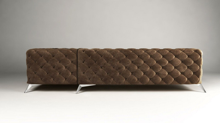 Samt Ecksofa Chesterfield Sofa Polstergarnitur Couch Wohnlandschaft