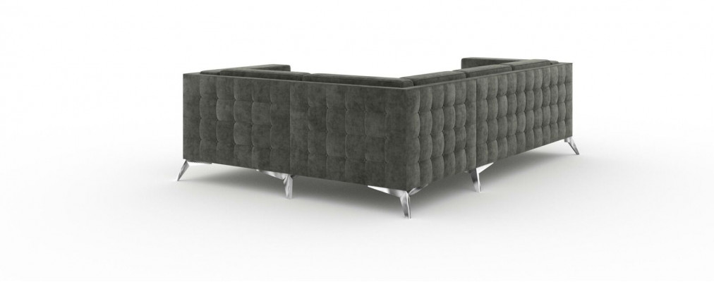 Chesterfield Ecksofa L-Form Stoff Couch Design Polster Sitz Textil Sofa Eck Neu