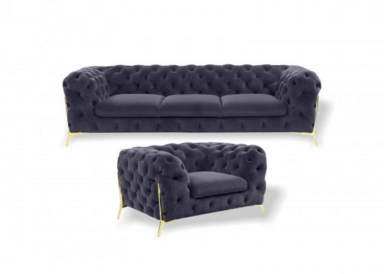 Italien Möbel Sofagarnitur 3+1 Sitzer Design Sofa Polster Couchen Chesterfield