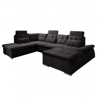 Ecksofa U-Form Sofa Design Polster Modern Textil Bettkasten Bettfunktion