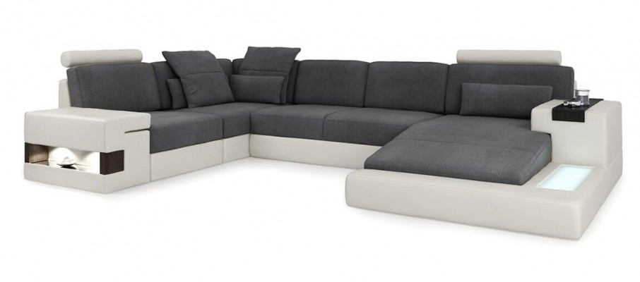 Moderne Ecksofa Couch Designsofa Polster U Form Garnitur Eckcouch Ledesofa Neu