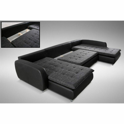 Design Ecksofa Sofa Elena Bettfunktion Couch Polster Sitz Eck Sofas XXL Neu