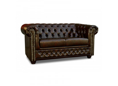 Chesterfield Sofa York 2 Sitzer mit Bettfunktion Couch Polster Sofas Couchen Neu