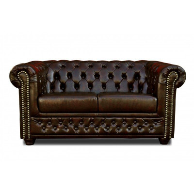 Chesterfield Sofa York 2 Sitzer mit Bettfunktion Couch Polster Sofas Couchen Neu