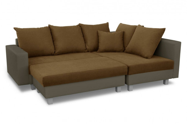 Sofa L-Form Ledersofa Textil Couch Wohnlandschaft Ecksofa Garnitur Polster
