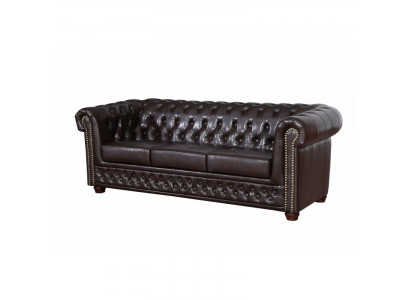 Dreisitzer Couch Polster Design Sofa 3er Sitz Sofas Zimmer Braun Luxus