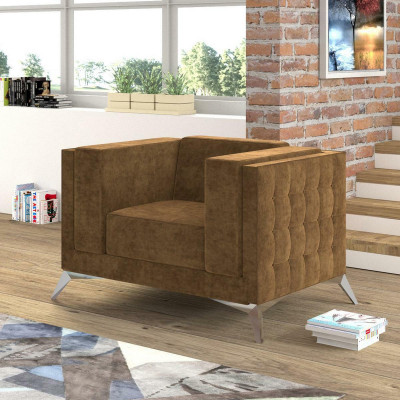 Chesterfield Sessel Fernseh Couch 1 Sitzer Sofa Stoff Couchen Polster Textil