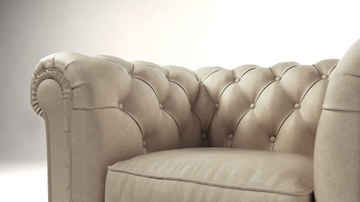 Edler Design Chesterfield Polster Sessel Fernseh Sitz Lounge Club Textil