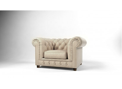 Edler Design Chesterfield Polster Sessel Fernseh Sitz Lounge Club Textil