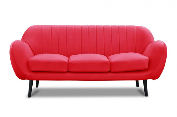 Dreisitzer Couch Polster Design Sofa 3er Sitz Sofas Zimmer Rot Luxus Couchen