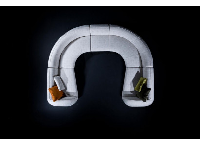 Halbrundes Wohnzimmer U-Form Sofa Designer Möbel Textil Ecksofas Stilvoll
