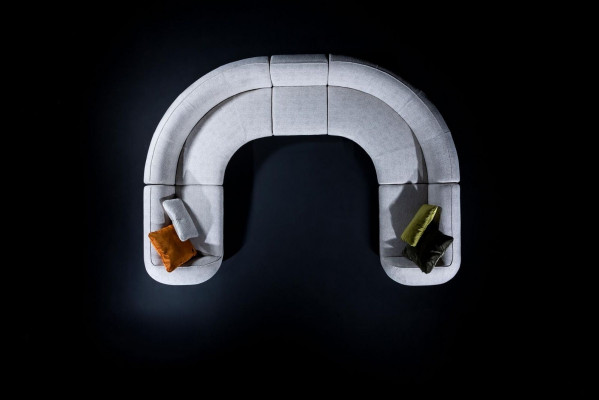 Ecksofa U-Form Textil Luxus Design Wohnzimmer Polster Ecksofa Set Modern