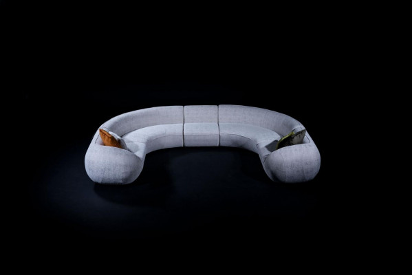 Ecksofa U-Form Textil Luxus Design Wohnzimmer Polster Ecksofa Set Modern