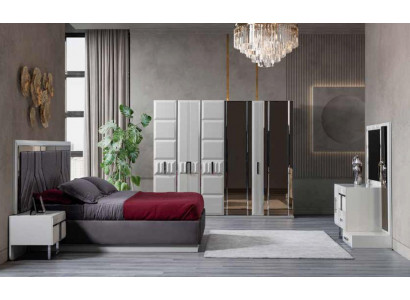 Schlafzimmer Set Italienischer Stil Möbel Bett Kleiderschrank Nachttisch 5tlg.