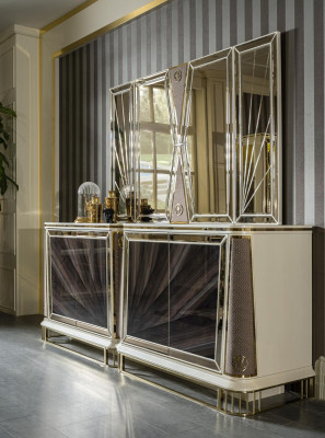 Luxus Kommode Anrichte Sideboard Metall Gold Schrank Edle Kommoden Neu