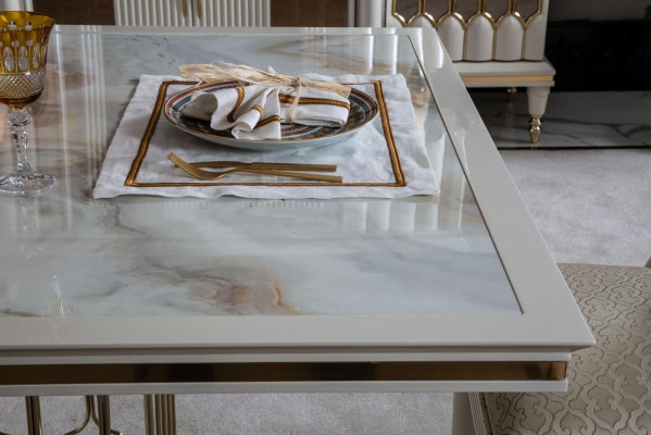 Esszimmer Set Weiß Esstisch Schön 4x Stühle Modern Elegantes Design Neu 5tlg.
