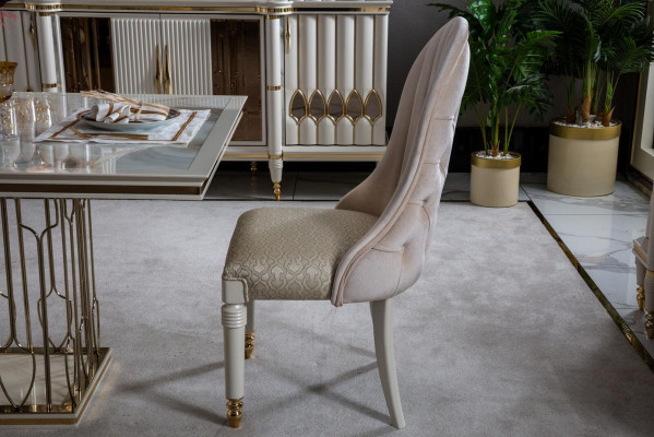 Esszimmer Set Weiß Esstisch Schön 4x Stühle Modern Elegantes Design Neu 5tlg.