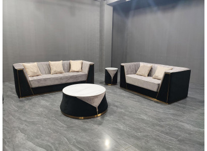 Designer 3+2 Sofagarnitur Stilvolle Moderner Couchtisch Wohnzimmer Couchen 3tlg. Set