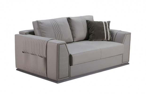 Hellgraue Wohnzimmer Sofagarnitur Designer 3+2 Sitzer Polstersofas Set