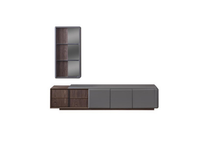 Designer Wohnzimmer set TV-Schrank mit Exclusive Wandregal Regal 2tlg.