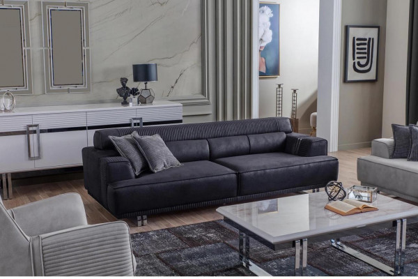 Sofagarnitur 3 Sitzer und Sessel Designer Möbel Wohnzimmer Couch Möbel
