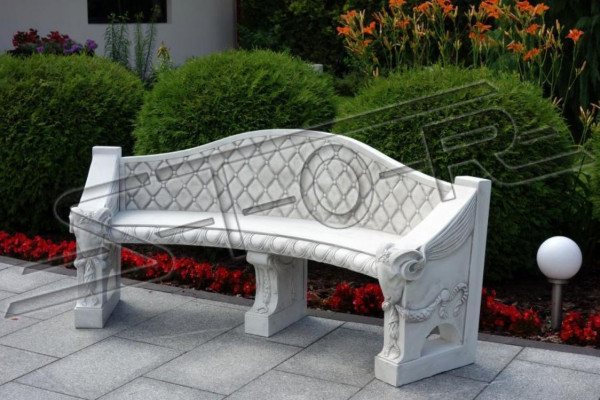 Antik Stil Stein Sessel Bank Stuhl Garten Terrase Edler Dekor Design Thron