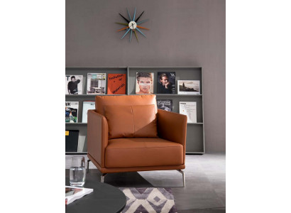 Sessel Leder Design Polster Deko Lounge Stuhl Sitz Luxus Zimmer Warte Neu