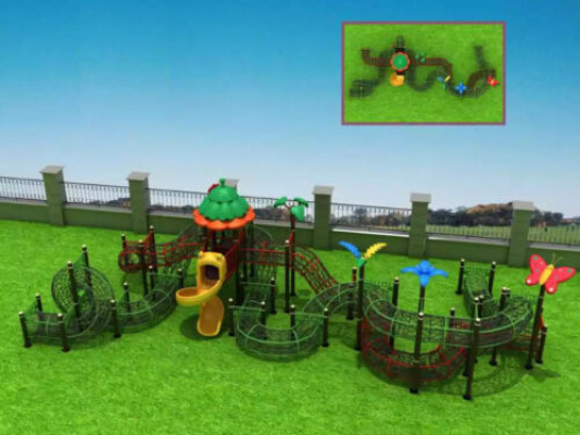 Sportkomplex im Freien Kinderklettergarten Spielplatz Öffentlich Freizeitpark