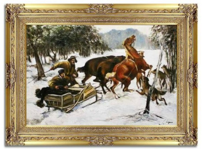Dekor Gemälde Ölbild Gold Rahmen Barock Bilder Ölbilder Bild Ölgemälde Jagd