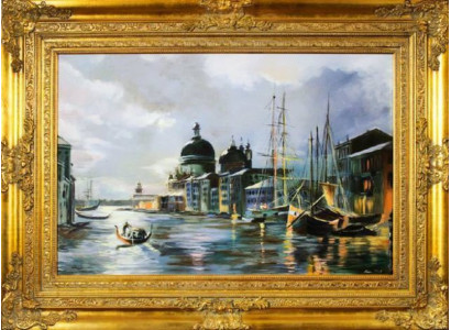 Ölbild Bilder Gemälde Ölbilder Ölgemälde Handarbeit "Venedig" Mit Rahmen