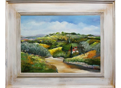 Gemälde Stadt Öl landschaft Handarbeit Ölbild Bild Ölbilder Rahmen Bilder