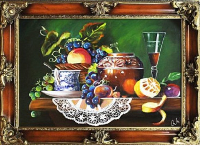Gemälde "Obst " Handarbeit Ölbild Bild Ölbilder Rahmen Bilder G93922