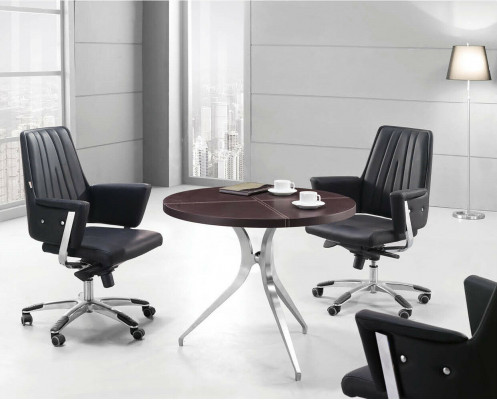 Besprechungs Tische Konferenz Tisch Moderne Kanzlei Leder Holz Deko Design