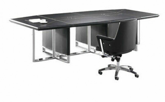 Besprechungs Tische Konferenz Tisch Moderne Kanzlei Leder Holz Design