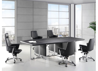 Besprechungs Tische Konferenz Tisch Moderne Kanzlei Leder Holz Design