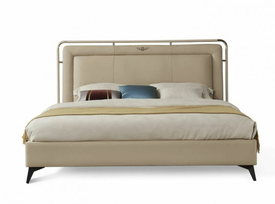 Bett Polster Design Luxus Doppel Hotel Betten Schlaf Deko Zimmer Leder
