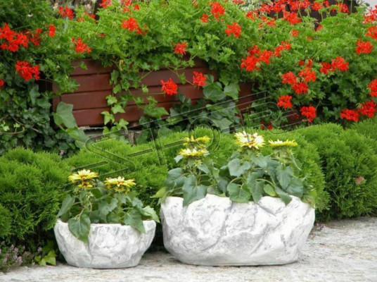 Blumenkorb Blumen Vase Figuren Gefäss Garten Terrasse Dekoration Statue