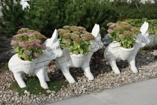 Blumenkübel Pflanz Kübel Dekoration Natur Figur Blumentöpfe Garten Vasen