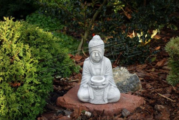 Buddha Skulptur in Steinoptik Große Skulptur für Garten