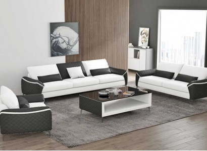 Weiß Sofagarnitur Couchgarnitur Ledersofa Sofa Komplette Wohnzimmer
