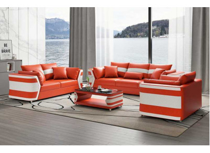 Rot Sofagarnitur Couchgarnitur Ledersofa Sofa Komplette 3tlg Sofas Set