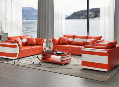 Rot Sofagarnitur Couchgarnitur Ledersofa Sofa Komplette 3tlg Sofas Set