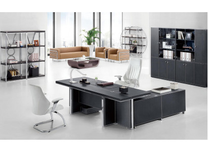 Büro Set 2tlg. Chef Schreibtisch Aktenschrank Arbeitszimmer Einrichtung