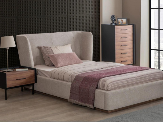 Design Komplett 4tlg Schlafzimmer Bett Nachttisch Modern Kommode Neu