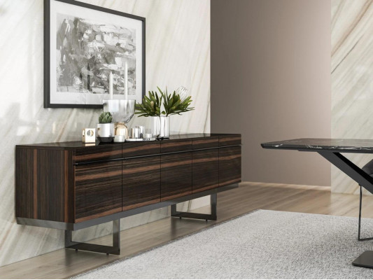  Esszimmer Set 6tlg Esstisch 4x Stühle Komplett Sideboard Design Möbel Holz