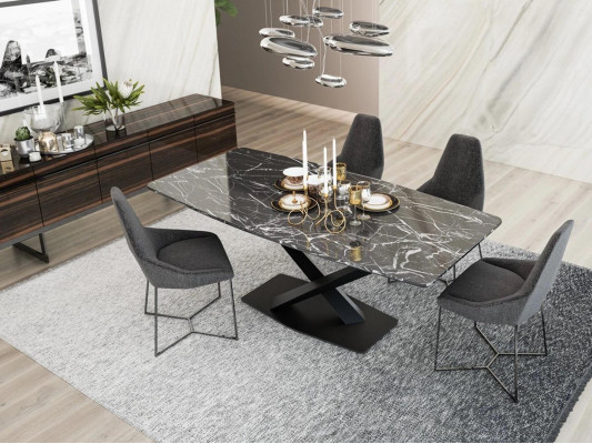  Esszimmer Set 6tlg Esstisch 4x Stühle Komplett Sideboard Design Möbel Holz