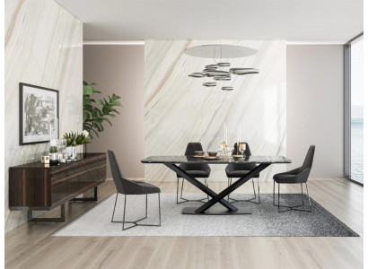  Esszimmer Set 6tlg Esstisch 4x Stühle Komplett Sideboard Design Möbel Holz