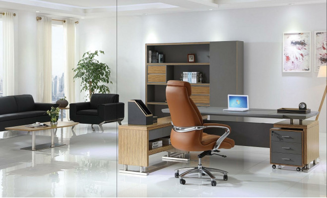 Designer Büro Arbeit Zimmer Set Regal Tisch Sessel Komplett Deko Set Möbel