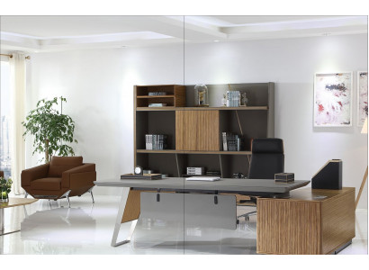 Eckschreibtisch Büro Chef Zimmer Möbel Design Deko Schreibtische Praxis